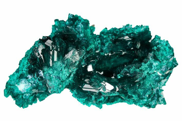 Gemmy Dioptase Crystal Cluster - Renéville Mine, Congo #168639